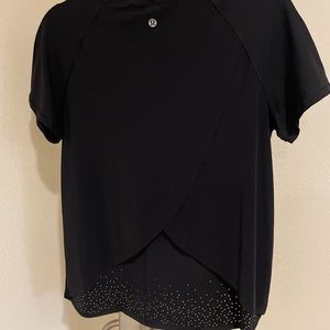LuluLemon short sleeve black workout top, Size 10